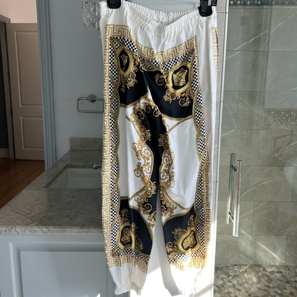 Versace Heritage Print Silk Joggers - Picture 11 of 15